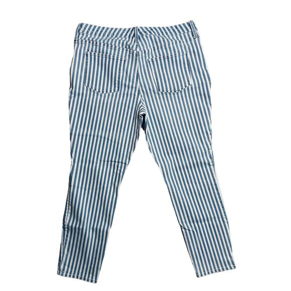 Universal Thread High Rise Skinny Nautical Sailor Stripe Button Fly Jeans 16/33R - Picture 3 of 6